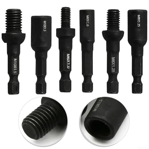 Benutzerfreundliches M6/M8/M10 selbstschneidendes Steckschlüsseladapter-Set für Stockschrauben und Gewindeeinsätze, für alle Schwierigkeitsstufen (M6) von Springwillfly
