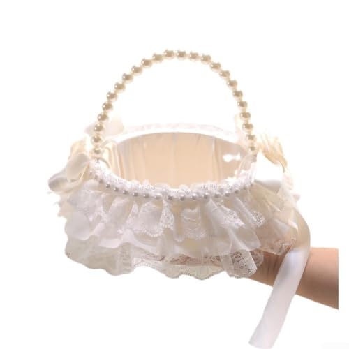 Brautjungfer Blumenkorb Elegant Perle Stoff für Blumen am Hochzeitstag von Springwillfly