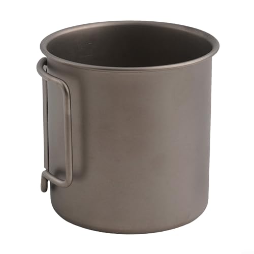 Campingbecher Wasserbecher 220450650ml mit Deckel, leichtes Design mit klappbarem Griff, ideal zum Kochen und für Getränke im Freien (220ml) von Springwillfly
