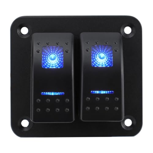 Car Marine Rocker Switch Panel with Blue Light, Supports High Current Output 10A 20A, Compatible with Boats Cars RVs with 12V 24V DC Power von Springwillfly