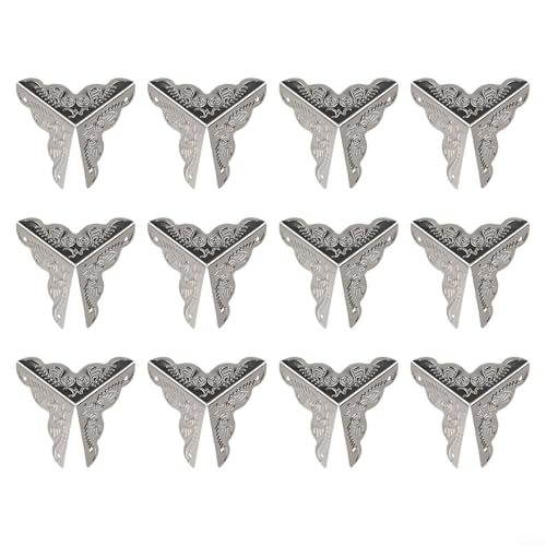 Dekorative Ecken aus Eisen, 12 Stück, zur Verschönerung Ihres Möbelstils (Silber) von Springwillfly