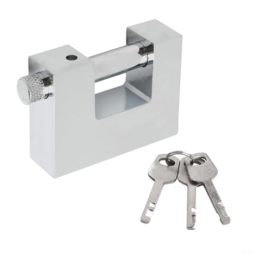 Diebstahlsicheres Vorhängeschloss mit D-förmigem Bügel, Zinklegierung, wasserdicht, mit 3 Schlüsseln zum sicheren Verschließen von Containern und Motorrädern (60 mm) von Springwillfly