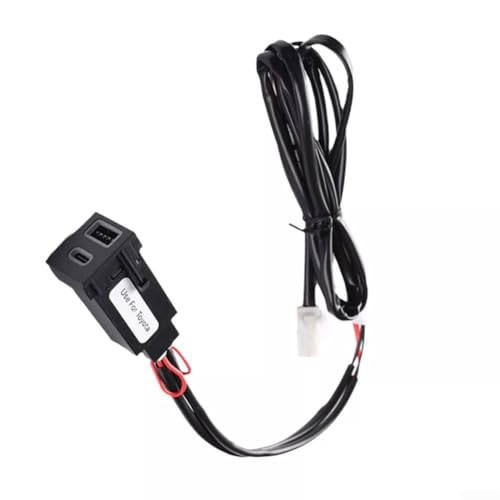 Dual USB C PD Ports Car Charger Compatible with For Toyota For RAV4 12V Power Input Support For QC3 0 Fast Charging and Right Hole Position von Springwillfly