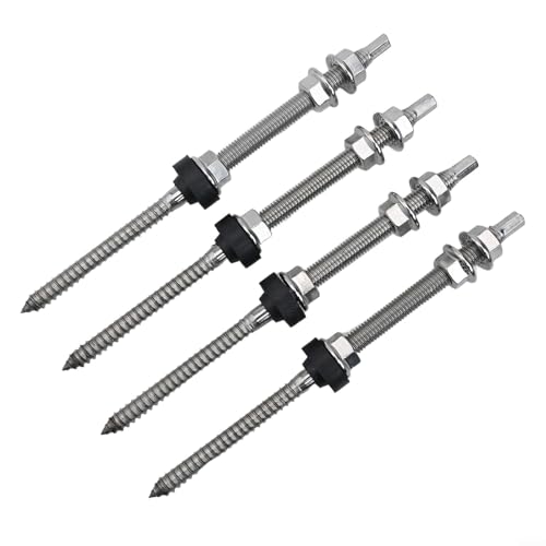 EPDM versiegelte Stockschrauben M10 mit Sicherungsmutter für A2-Photovoltaikanlagen (M10 x 200 mm, 4 Stück) von Springwillfly