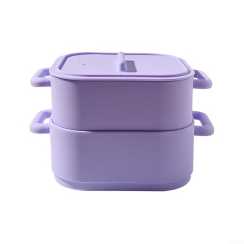 Effiziente, 2 Stück Silikon-Dampfgarer zum Kochen und Aufbewahren von Lebensmitteln (lila) von Springwillfly
