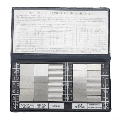 Eine Sammlung von dreißig äußeren Rauheitsvergleichsproben zur Bewertung der glatten Oberfläche mechanisch behandelter Teile Eine Sammlung von dreißig äußeren Rauheitsvergleichsproben zur Bewertung der glatten Oberfläche mechanisch behandelter Teile von Springwillfly