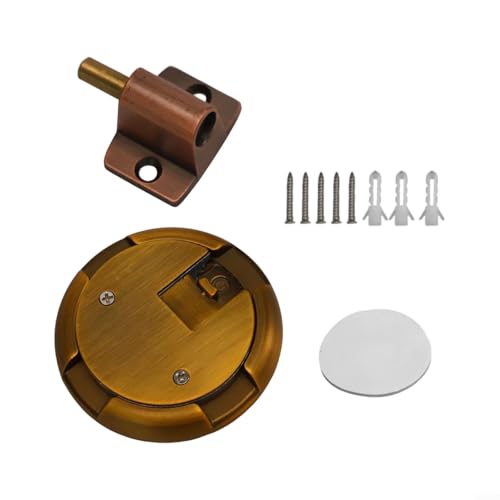 Einfach zu installierender Türstopper aus Zinklegierung mit einzigartigem Druckverschluss-Mechanismus zur Verbesserung der Sicherheit (Rotbronze) von Springwillfly