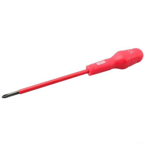 Ergonomischer, isolierter Schraubendreher, 1000 V, mit magnetischem Bit für Elektriker (6 x 150 +) von Springwillfly