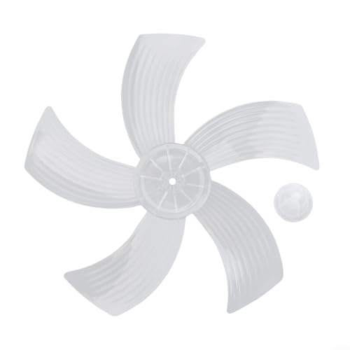 Ersatz-Lüfterblätter mit Mutterabdeckung, geeignet für Stand- und Schreibtischventilatoren (transparentes Weiß) von Springwillfly
