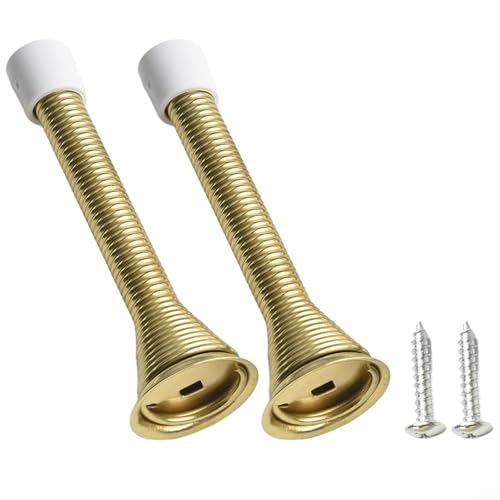 Feder-Türstopper, Stahl-Design für Wand- und Türsicherheit (Gold), 2 Stück von Springwillfly