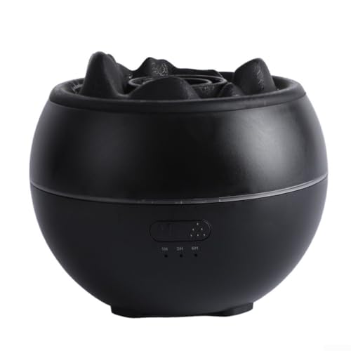 Flammen-Diffusor für ätherische Öle, 360 ml, Luftbefeuchter mit beruhigenden 7 Farblichteffekten (schwarz mit Rissen) von Springwillfly