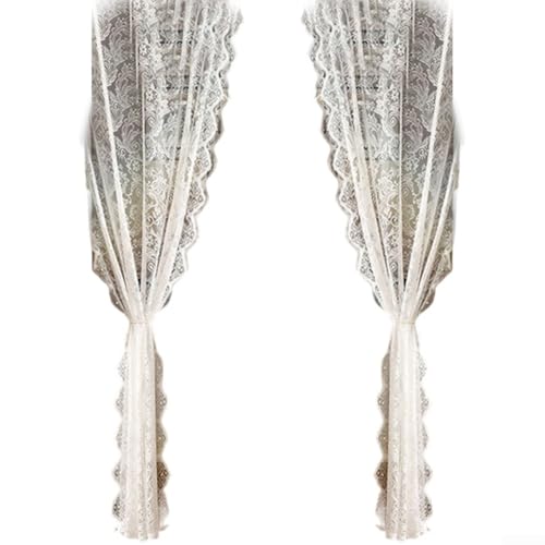 Floral Lace Türvorhang Paneele für Fenster und Balkon, zur Verbesserung der Ästhetik (weißer Schwanz) von Springwillfly
