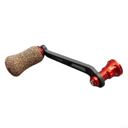 Für DAIWA Angelrollengriff, Einzelwippe mit 70 mm Arm und rundem Gummi-Korkknauf, geeignet für Fuego- und Salamandura-Rollen (rot) von Springwillfly