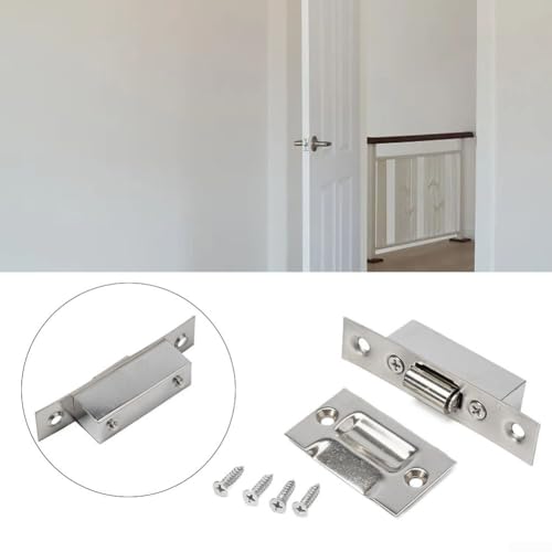 Für Edelstahl Schranktürriegel Rollschloss mit Türstopper für Schrank zur Reduzierung von Türkollisionen und Wandspuren von Springwillfly