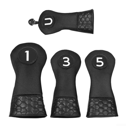 Für Golfzubehör, 4 Stück Schutzhüllen für 3, 5 und UT für Golfschläger, ideal für Männer für Golfer (schwarz) von Springwillfly