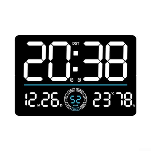 Funktionelle LED-Wanduhr mit 10 Helligkeitsstufen für optimale Sichtbarkeit in jeder Umgebung (weiß) von Springwillfly