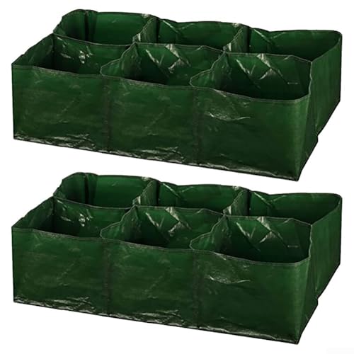 Gardening Efficiency Redefined Breathable Fabric Planters Featuring Unique Grid Layouts in a Two Pack (B) von Springwillfly