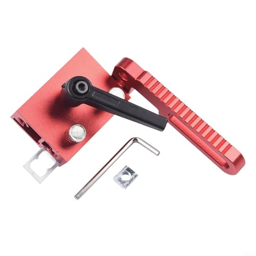 Gehrungsschienenstopp aus Aluminiumlegierung für genaue Längenkontrolle in der Holzbearbeitung, geeignet für CNC, Tischsäge, Frästischgebrauch (rot) von Springwillfly