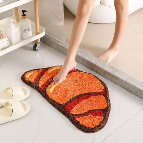 Halbmond-Roll-Teppich aus weichem Polyester mit getufteter Textur und rutschfester Unterseite für Zuhause Halbmond-Roll-Teppich aus weichem Polyester mit getufteter Textur und rutschfester Unterseite für Zuhause von Springwillfly