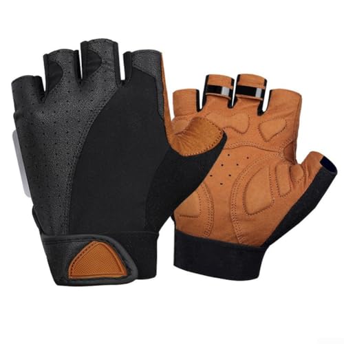 Hochleistungs-Halbfinger-Handschuhe mit rutschfester Handfläche, atmungsaktives und leichtes Gewebe, ideal für Langstreckenradfahren (S, Schwarz und Gelb) von Springwillfly