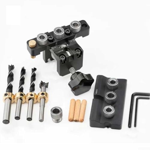 Holzbearbeitungswerkzeug, verstellbar, 3-in-1-Dübelvorrichtung und für Präzisionsstanzer, um Ihre Projekte effektiv zu verbessern (Set B) von Springwillfly