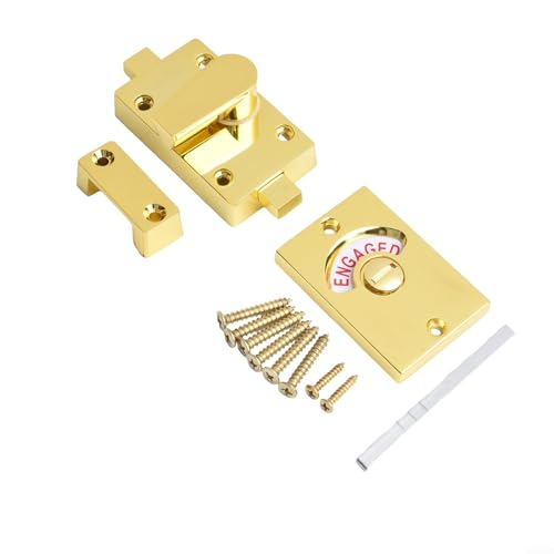 Indikatorschraube aus satiniertem Messing für Toiletten, Sichtschutz, mit benutzerfreundlichem, freiem, eingeschaltetem Display (Gold) von Springwillfly