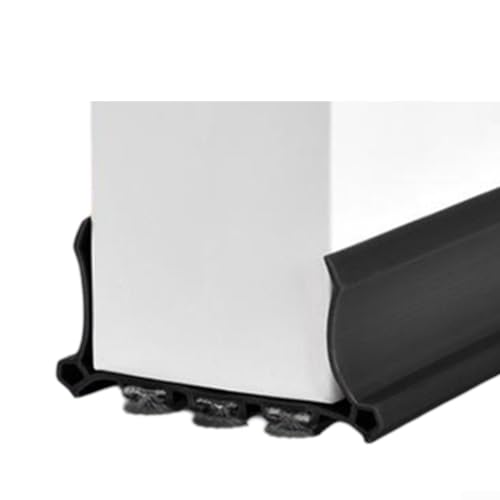 Isolationsstreifen für Türunterseite, PVC und Filz, reduziert Lärm und blockiert Wind für 55-mm-Türen (schwarz) von Springwillfly