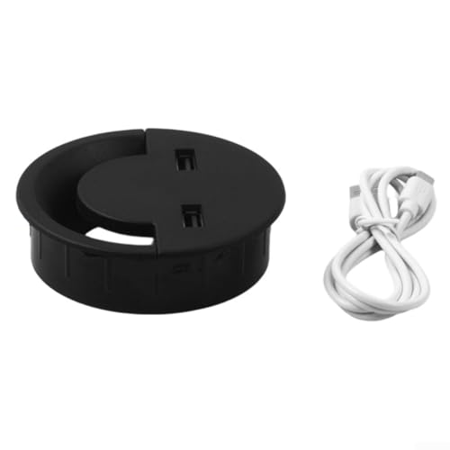 Kabeldurchführung mit USB-Anschlüssen, rundes Design für effiziente Organisation zu Hause und im Büro (60 mm) von Springwillfly