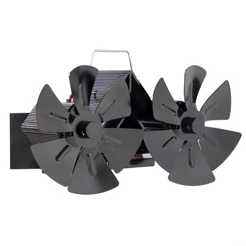 Kaminmontierter Doppelkopfventilator mit 12 Flügeln für verbesserte Luftzirkulation und schnelle Raumheizung Kaminmontierter Doppelkopfventilator mit 12 Flügeln für verbesserte Luftzirkulation und schnelle Raumheizung von Springwillfly