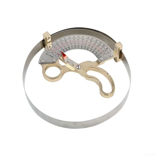 Kappenmesswerkzeug mit gebogener Metallskala und ergonomischem Griff für konsistente und genaue Messung des Hutumfangs (42–52 cm) von Springwillfly