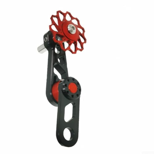 Kettenstabilisator aus Aluminiumlegierung für Singlespeed-Fahrräder, um die Kettenspannung zu verbessern und ein effizientes Radfahren auf unebenen Oberflächen zu erhalten (schwarz und rot) von Springwillfly