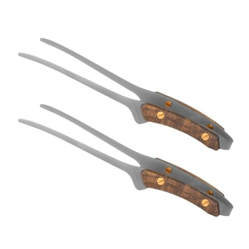 Kochzange 2 Stück mit ergonomischen Holzgriffen für sichere und bequeme Nutzung (Silber) von Springwillfly