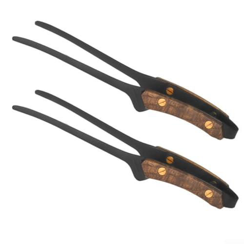 Kochzange 2 Stück mit ergonomischen Holzgriffen für sichere und bequeme Nutzung (schwarz) von Springwillfly
