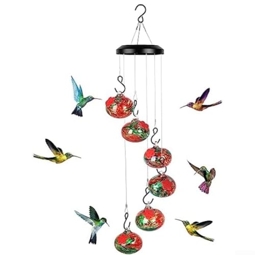Kolibri-Futterspender zum Aufhängen im Freien mit Windspiel-Optik, mit ameisen- und bienensicheren Elementen, um Futterspender sauber zu halten Kolibri-Futterspender zum Aufhängen im Freien mit Windspiel-Optik, mit ameisen- und bienensicheren Elementen, um Futterspender sauber zu halten von Springwillfly