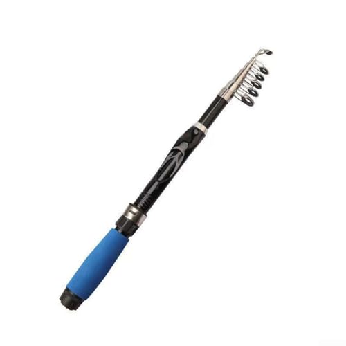 Kompakte Mini-Angelrute, Teleskope, bis 35 cm, ideal für Reise-Angelfreunde (1,5 m blau) von Springwillfly
