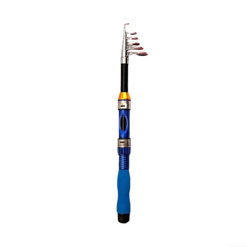 Kompakte Teleskop-Angelausrüstung für Angler, Mini-Rute und Rolle für bequemes Reisen (1,5 m blau) von Springwillfly