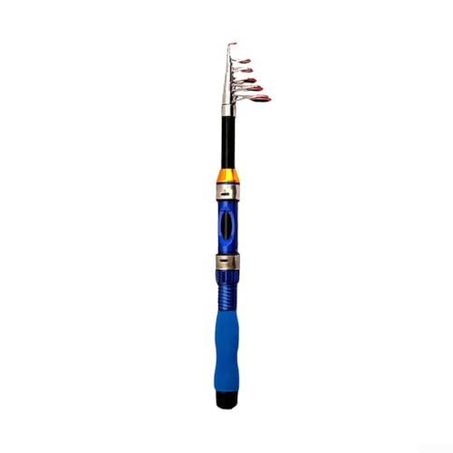 Kompakte Teleskop-Angelausrüstung für Angler, Mini-Rute und Rolle für bequemes Reisen (230 cm blau) von Springwillfly
