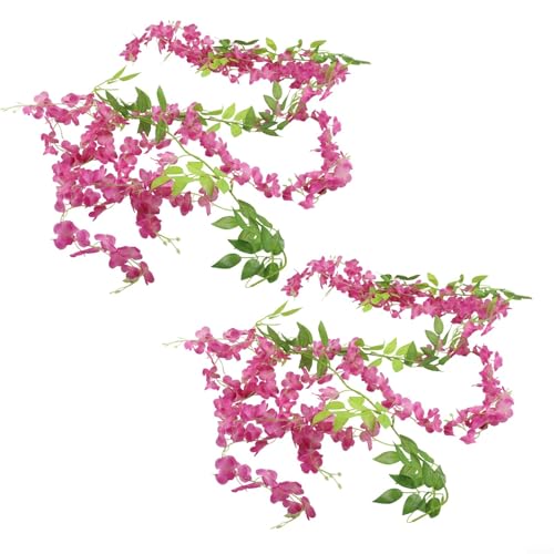 Künstliche Glyzinienreben aus Seide, 2 Stück, zur Verschönerung von Zuhause und für Hochzeitsdekoration, entworfen mit realistischen Details für atemberaubende Blumenarrangements das ganze Jahr über Künstliche Glyzinienreben aus Seide, 2 Stück, zur Verschönerung von Zuhause und für Hochzeitsdekoration, entworfen mit realistischen Details für atemberaubende Blumenarrangements das ganze Jahr über von Springwillfly