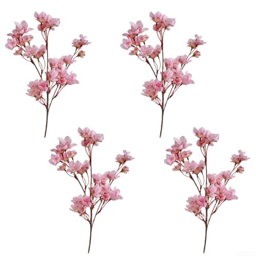 Künstliche Pfirsichzweige 4er-Set, lebensechte und charmante Dekoration für jeden Raum in Ihrem Zuhause (Rosa) von Springwillfly