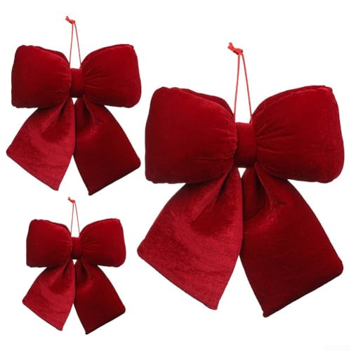 Lebendige rote Kranzschleifen für Urlaubsdekoration, perfekt für Bäume und für Heimpartys, elegante Schleifenornamente zur Verschönerung Ihres (L) von Springwillfly