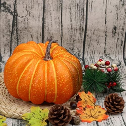 Lebensechte 17 cm künstliche Kürbisse für Halloween und Herbstdekoration, Kunststoffschaum-Simulation für Außen- und Innendekoration, saisonale Dekorationen (orangefarbener Kürbis) von Springwillfly