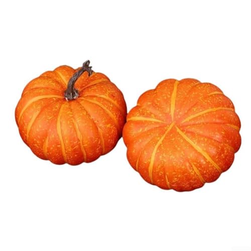 Lebensechte 17 cm künstliche Kürbisse für Halloween und Herbstdekoration, Kunststoffschaum-Simulation für Außen- und Innendekoration, saisonale Dekorationen (weißer Kürbis) von Springwillfly