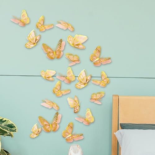 Lively Doppellagige Schmetterlinge, eine atemberaubende Sammlung von 20 Wandaufklebern (D) von Springwillfly