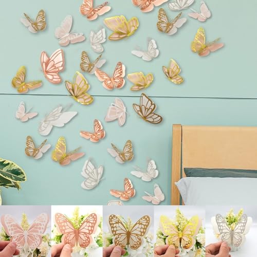 Lively Doppelschichtige Schmetterlinge, eine atemberaubende Sammlung von 20 Wandaufklebern (B) von Springwillfly