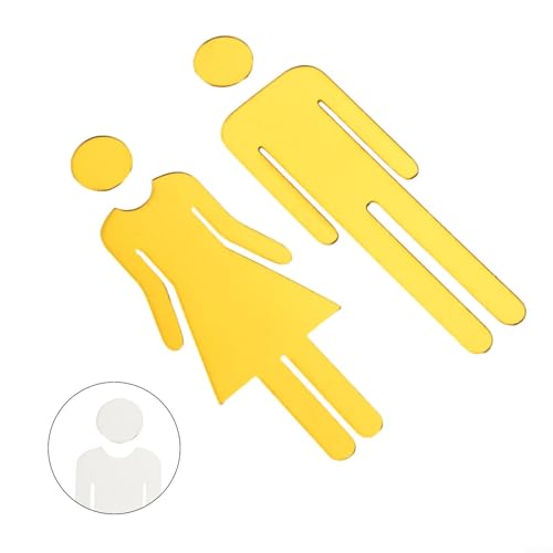 Männer und Frauen Acryl WC Schilder Toilette Indikatoren für Hotels und Restaurants (Golden) von Springwillfly
