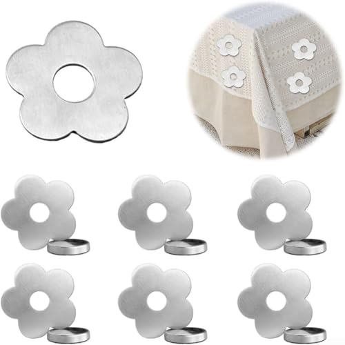 Magnetische Tischdecken-Fixierer, 6 Stück, Metallgewichte mit Blumenstil, für Essen im Freien, windabweisend, Tischdeckenhalter für Buffets und Familienfeiern Magnetische Tischdecken-Fixierer, 6 Stück, Metallgewichte mit Blumenstil, für Essen im Freien, windabweisend, Tischdeckenhalter für Buffets und Familienfeiern von Springwillfly