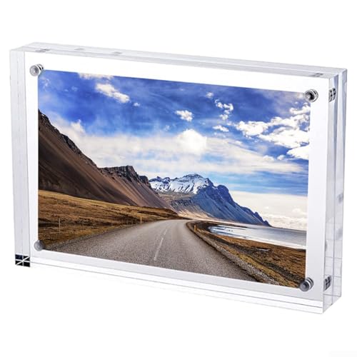 Magnetischer Bilderrahmen für den Schreibtisch, transparentes Acryl-Design für einfache Erinnerungsanzeige (5,5 x 8,2 cm) von Springwillfly