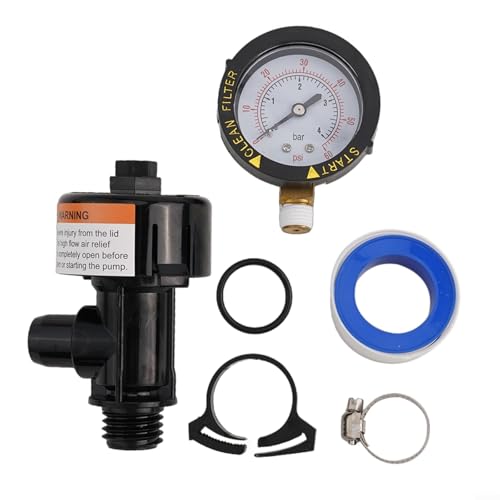 Manuelles Luftentlastungsventil für Pool- und Spa-Filter mit integriertem Manometer, einfach zu bedienendes Ersatz-Set von Springwillfly