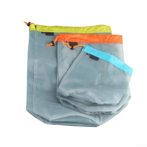 Mehrzweck-Aufbewahrungstasche aus leichtem Netzstoff für Camping und Outdoor, Kordelzug-Design (S-L) von Springwillfly