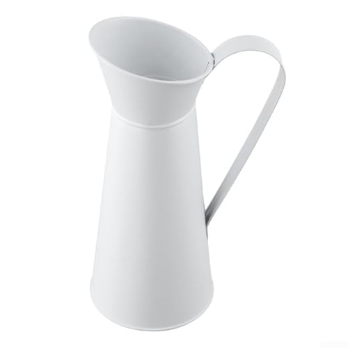 Moderne Deko-Blumenvase aus Schmiedeeisen, für stilvolle und funktionale Nutzung (weiß) von Springwillfly